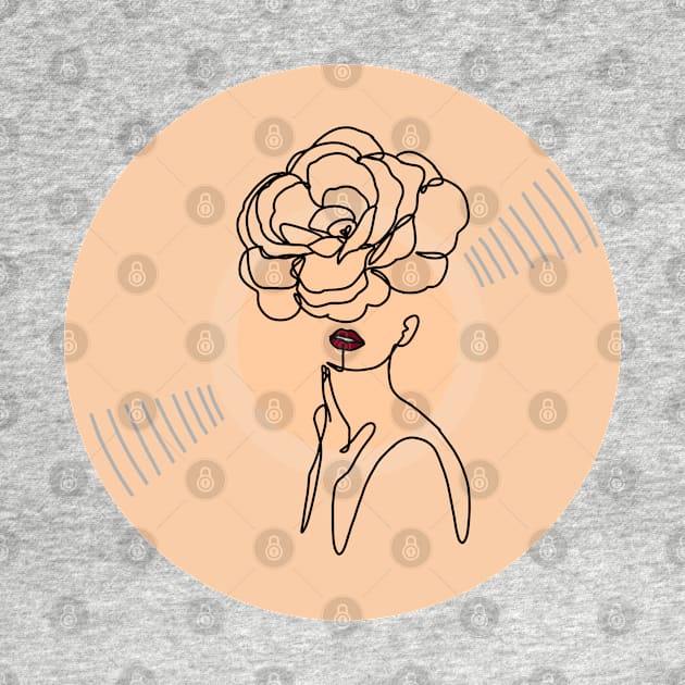 Vinyl - Rose woman floral design minimalist line art by SwasRasaily